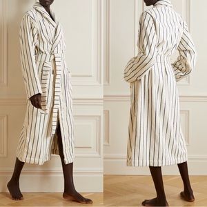 Tekla Striped Organic Cotton Terry Robe, super soft bath robe, NWOT so fluffy!